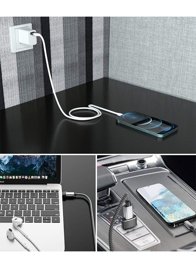 HY USB C Female to USB Male Adapter Pack of 3 Aluminum Shell for iPhone 15 14 13 12 11 Plus Pro Max, Samsung Galaxy S24 S23 S22 Ultra, Apple iWatch Watch Series 7 8 SE, AirPods, iPad  - Image 5