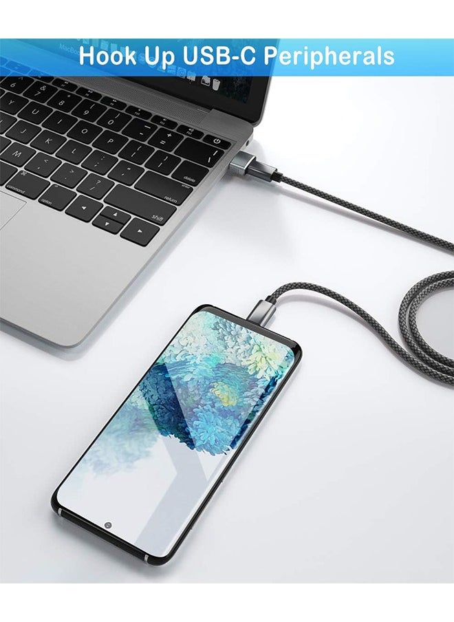 HY USB C Female to USB Male Adapter Pack of 3 Aluminum Shell for iPhone 15 14 13 12 11 Plus Pro Max, Samsung Galaxy S24 S23 S22 Ultra, Apple iWatch Watch Series 7 8 SE, AirPods, iPad  - Image 2