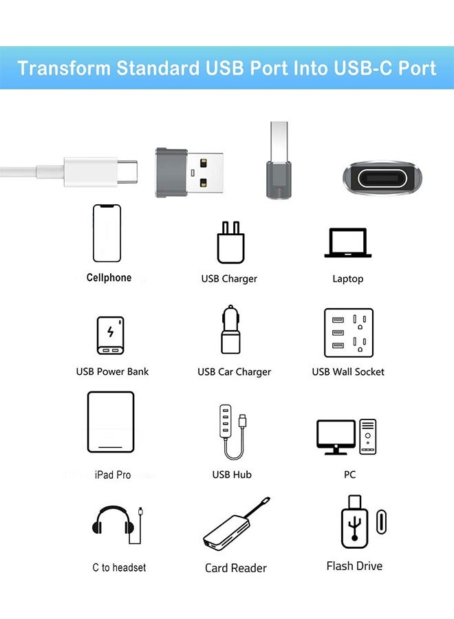 USB C Female to USB Male Adapter Pack of 3 Aluminum Shell for iPhone 15 14 13 12 11 Plus Pro Max, Samsung Galaxy S24 S23 S22 Ultra, Apple iWatch Watch Series 7 8 SE, AirPods, iPad