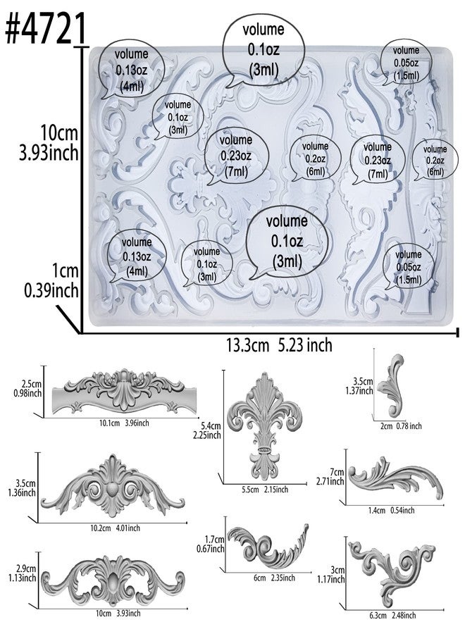 FUNSHOWCASE Scrollworks Mold for Polyclay Air Dry Clay Plaster - Image 2