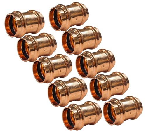 EZ-FLUID (10Pcs) EZ-FLUID 3/4” Press Copper Propress Coupling with Stop, LF Propress Pressure Copper Fittings,ProPress Press Fitting Connection,Residential,Commercial Plumbing - Image 5
