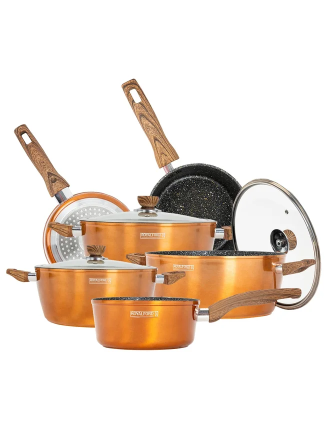 Royalford 10-Pieces Forged Aluminum Granite Cookware Set