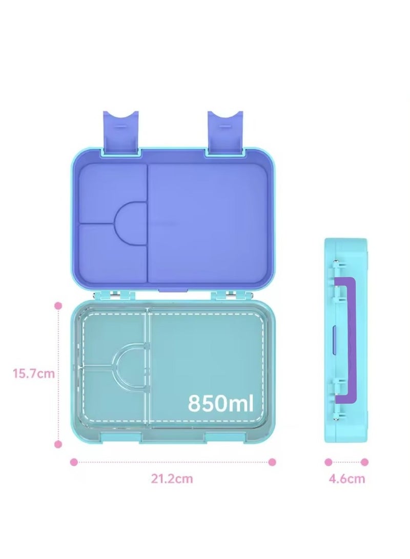 Doodle Kiddo Unicorn Bento Lunch Box for Girls | 4 Compartments, Leak-Proof, BPA-Free | Freezer, Microwave & Dishwasher Safe | 21.2x15.7x4.6 CM - Image 5