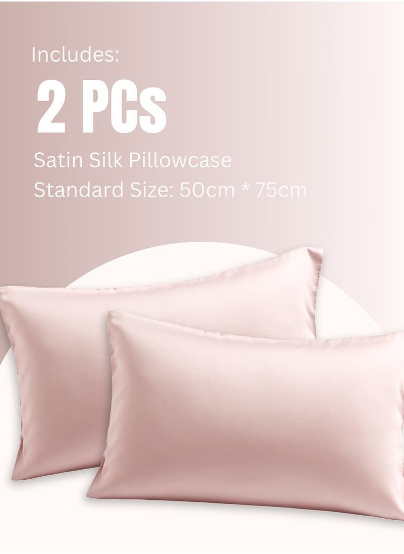 Satin Silk Pillowcase for Hair and Skin, Cooling Satin Pillowcase, Standard Size Set of 2 Pack, Super Soft Pillowcase with Envelope Closure - pzsku/ZD6FE2CF82E4862BBE4B4Z/45/_/1732432858/3cc7c818-fc25-4e21-a293-ba292a1338a9