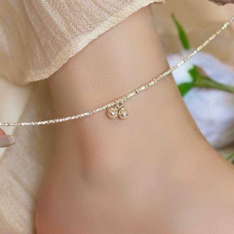 2024 Chic Silver Bell Anklet for Women Silver Bell anklet 