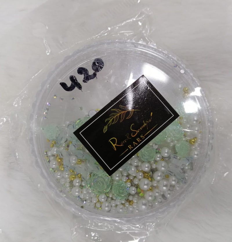 Trendy Pack of 1 Fake Pearl Nail Decorations Beads DIY Assorted Nail Art Nail Charms Nail Decals for Women Nail Jewelry Pearls Nail Pearls Nail Art Pearls - Image 2