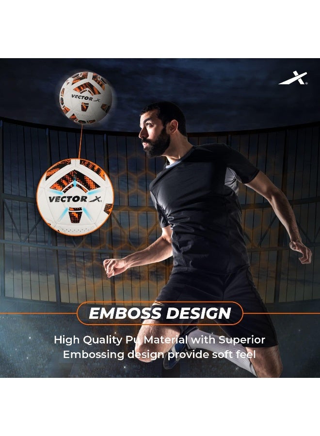 Vector X Synergy Thermofusion Football – Professional Soccer Ball for Training & Match Play | Size 5 | White/Orange - Image 4