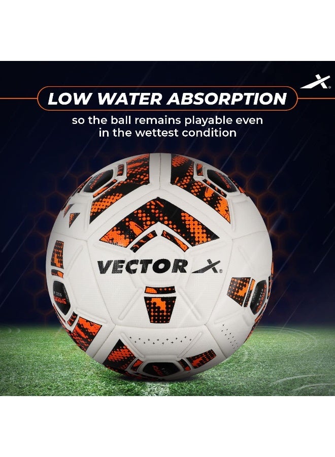 Vector X Synergy Thermofusion Football – Professional Soccer Ball for Training & Match Play | Size 5 | White/Orange - Image 5