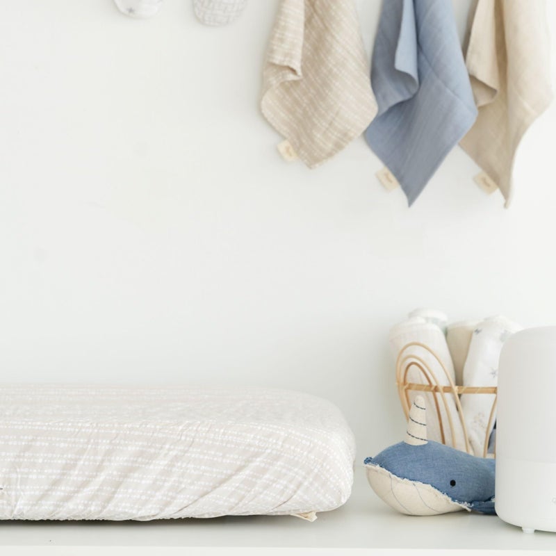 Crane Baby Changing Pad Cover, 100% Cotton Sateen Exterior Change Pad Cover, Neutral Dot, 16" x 32", Fitted Changing Pad Covers, Changing Table Pad Cover for Nursery, Baby Registry or Shower Gift - Image 5