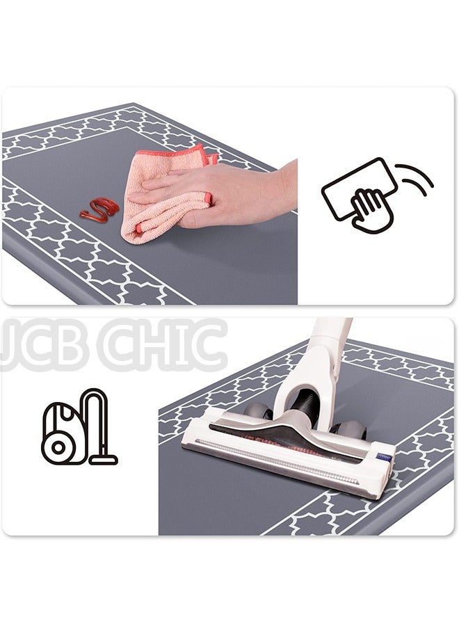 JCB CHIC Kitchen Rug Set of 2 Non Slip Cushioned Kitchen Mats for Floor Waterproof Comfort Kitchen Rugs and Mats Anti Fatigue Diatom mud Leather Mat for Kitchen,Floor,Office 3D2517（40*60cm+40*120cm) - Image 3