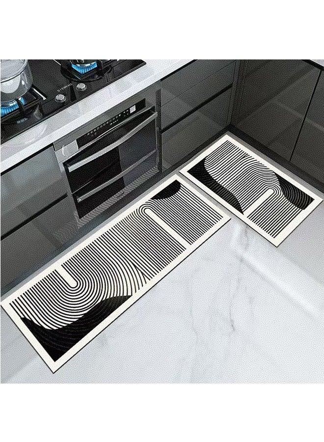 JCB CHIC Kitchen Rug Set of 2 Non Slip Cushioned Kitchen Mats for Floor Waterproof Comfort Kitchen Rugs and Mats Anti Fatigue Diatom mud Leather Mat for Kitchen,Floor,Office 3D2517（40*60cm+40*120cm) - Image 1