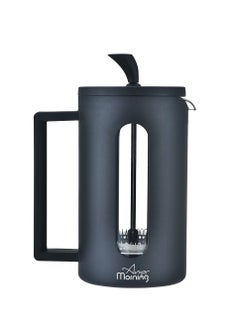 Any Morning French Press Coffee Maker 600ml / 20oz, Borosilicate Glass Hot and Cold Coffee Maker, Coffee Press Stainless Steel Filter, Durable Heat Resistant, Black - FF002  - Image 1
