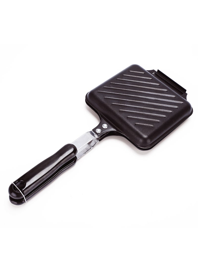 Beram - Sandwich Maker, Waffle Maker & Panini Press, Multifunctional Hand Toaster with Detachable Hinges, Non-Stick Coating, Durable Aluminum Construction, Breakfast Cooker & Outdoor Grill, Black - Image 1