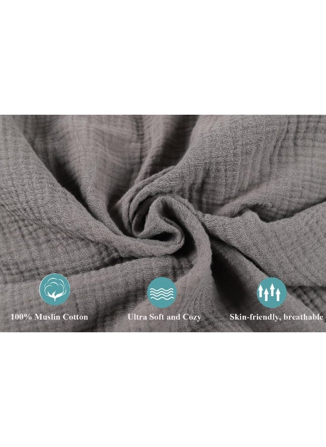 Knlpruhk Muslin Square Playard/Playpen Fitted Sheets, Perfect for 36 X 36 Inch Portable Playard Soft 100% Cotton Grey & Navy  - Image 2