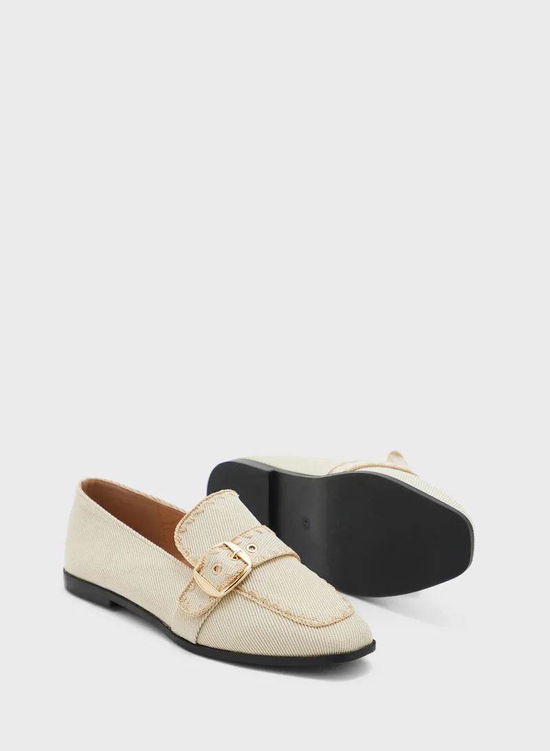 Ella Beige Stitch Detail Moccassin for Women | Best Price UAE