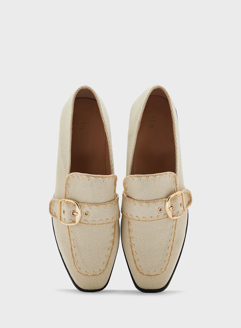 Ella Beige Stitch Detail Moccassin for Women | Best Price UAE