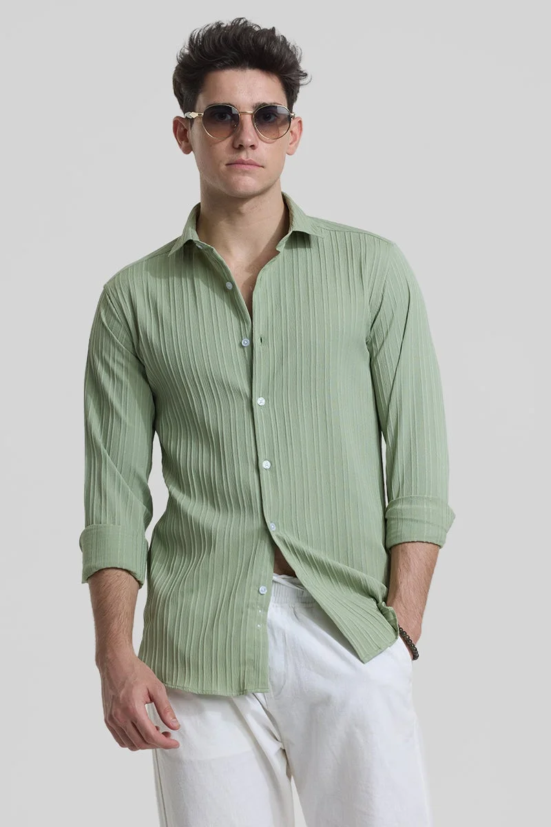 SNITCH Sage Stripes Slim Fit Shirt