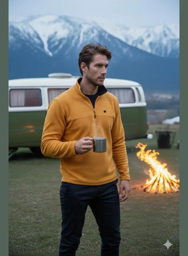 Buratti  Buratti Slim Fit Anti-Pilling Non-Flapping Batwing Collar Cold-Resistant Brushed Fleece Men's POLAR 5906001 for Men | Best Price UAE