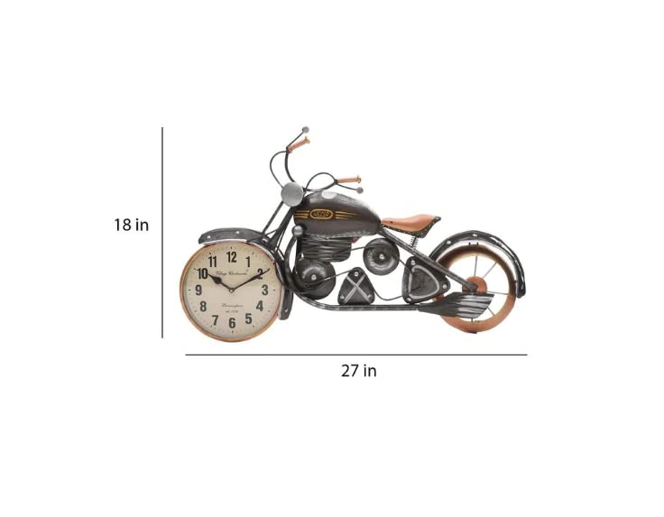 CRAFT TREE Golden Metal Jawa 8'' Dial Bike Wall Clock, Bike Wall Mount Clock for Living Room and Home Decoration,Wall Decor Clock (Brown) - Image 5