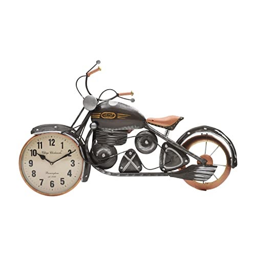 CRAFT TREE Golden Metal Jawa 8'' Dial Bike Wall Clock, Bike Wall Mount Clock for Living Room and Home Decoration,Wall Decor Clock (Brown) - Image 3