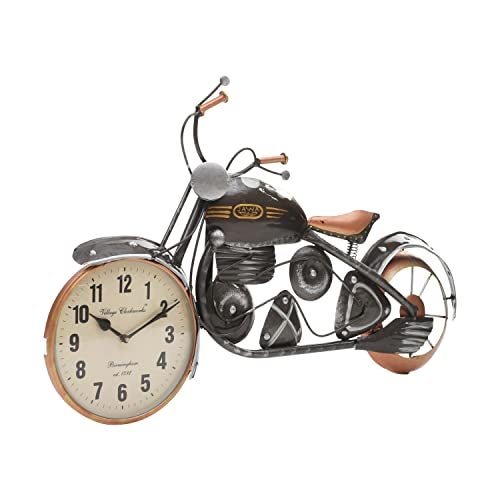 CRAFT TREE Golden Metal Jawa 8'' Dial Bike Wall Clock, Bike Wall Mount Clock for Living Room and Home Decoration,Wall Decor Clock (Brown) - Image 4