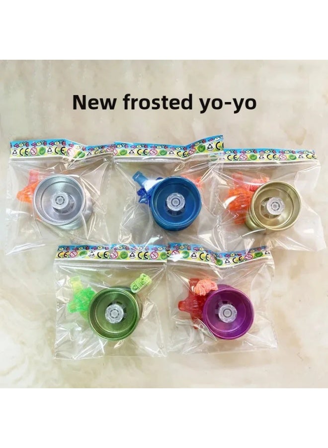 Children's Yoyo Toy Gift Alloy Diabolo Throwing Ball Plastic Coating China Made Small Gift Toy For Kids-Color:Frosted Yo-yo Small-Gold