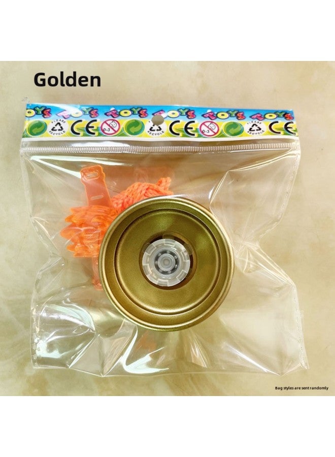 Children's Yoyo Toy Gift Alloy Diabolo Throwing Ball Plastic Coating China Made Small Gift Toy For Kids-Color:Frosted Yo-yo Small-Gold