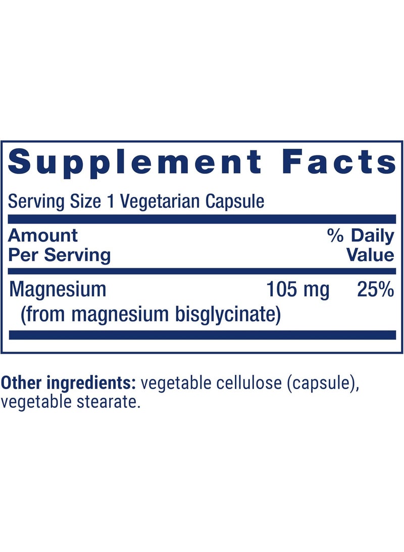 Life Extension Magnesium Glycinate, Heart Health, Bone Health, Nerve and Muscle Support, Highly absorbable, Gluten-Free, Non-GMO, Vegetarian, 90 Capsules - Image 3