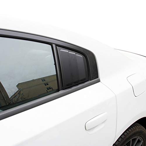 crosselec Side Window Louvers Air Vent Scoop Shades Cover Blinds ABS for Dodge Charger 2011-2021 (black) - Image 3