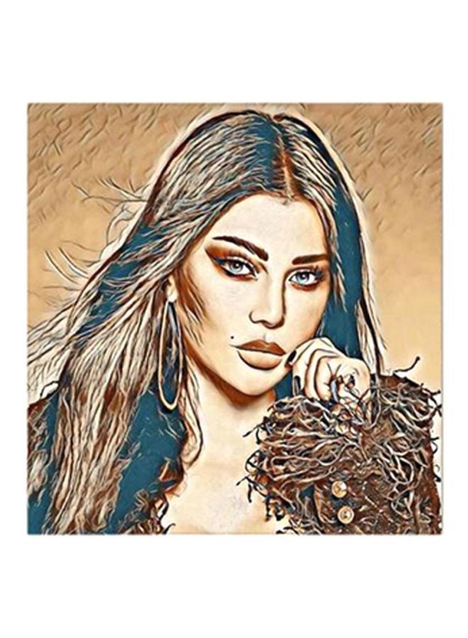 RYN Haifa Wehbe MDF Wall Art Multicolour 30x30centimeter - Image 1