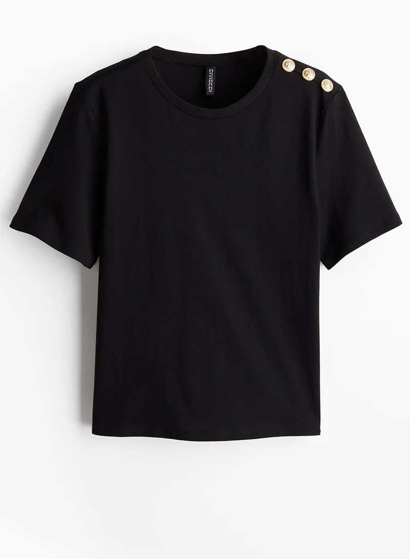 H&M Button-Detail T-Shirt