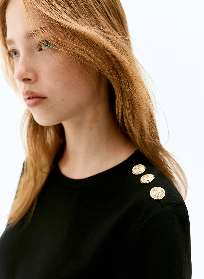 H&M Button-Detail T-Shirt
