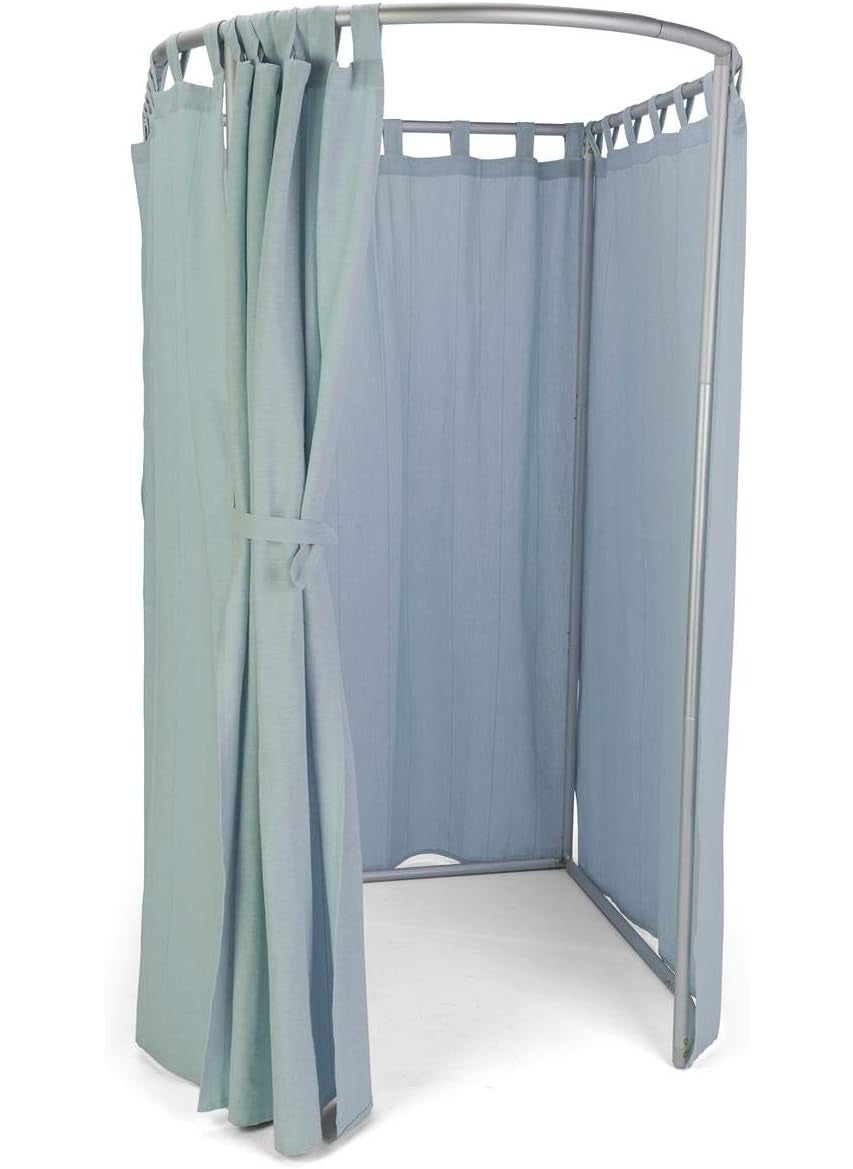 Displays2go Displays2go Portable Fitting Room with Aluminum Rod Freestanding Fitting Room for Boutique Retail Trade Show Includes Carrying Case SMSDRF  - Image 1