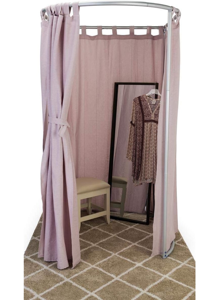 Displays2go Displays2go Portable Fitting Room with Aluminum Rod Freestanding Fitting Room for Boutique Retail Trade Show Includes Carrying Case SMSDRF  - Image 4