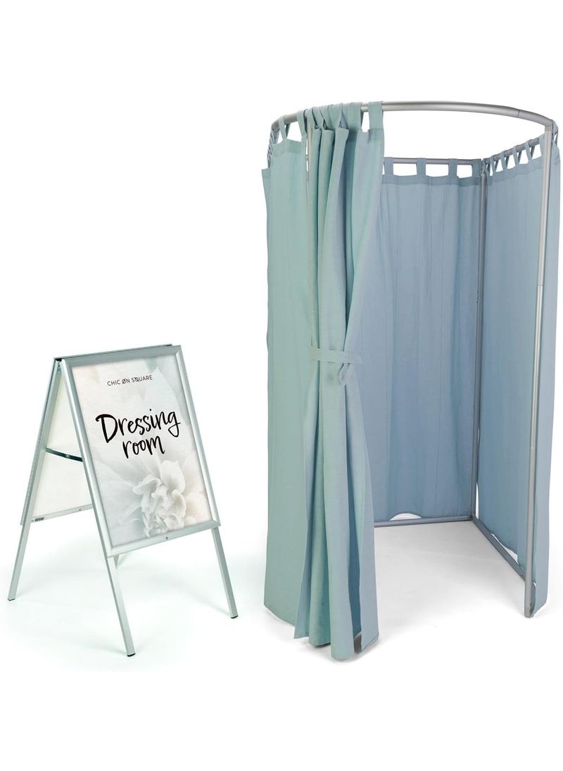 Displays2go Displays2go Portable Fitting Room with Aluminum Rod Freestanding Fitting Room for Boutique Retail Trade Show Includes Carrying Case SMSDRF  - Image 5