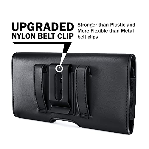 DeBin Cell Phone Case for Samsung Galaxy S25 S24 S23 S22 S21 S20 S10 S9 A10e A01, Belt Holder Holster with Clip, ID Credit Card Slot Pouch for Men (Fits Phone with Case on) Black - Image 4