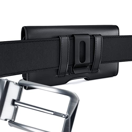 DeBin Cell Phone Case for Samsung Galaxy S25 S24 S23 S22 S21 S20 S10 S9 A10e A01, Belt Holder Holster with Clip, ID Credit Card Slot Pouch for Men (Fits Phone with Case on) Black - Image 5