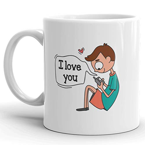 Oye Happy I Love You Premium Ceramic Mugs - Set of 2, Multicolour, 330ml - Image 2