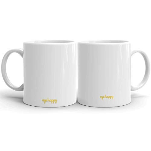 Oye Happy I Love You Premium Ceramic Mugs - Set of 2, Multicolour, 330ml - Image 4