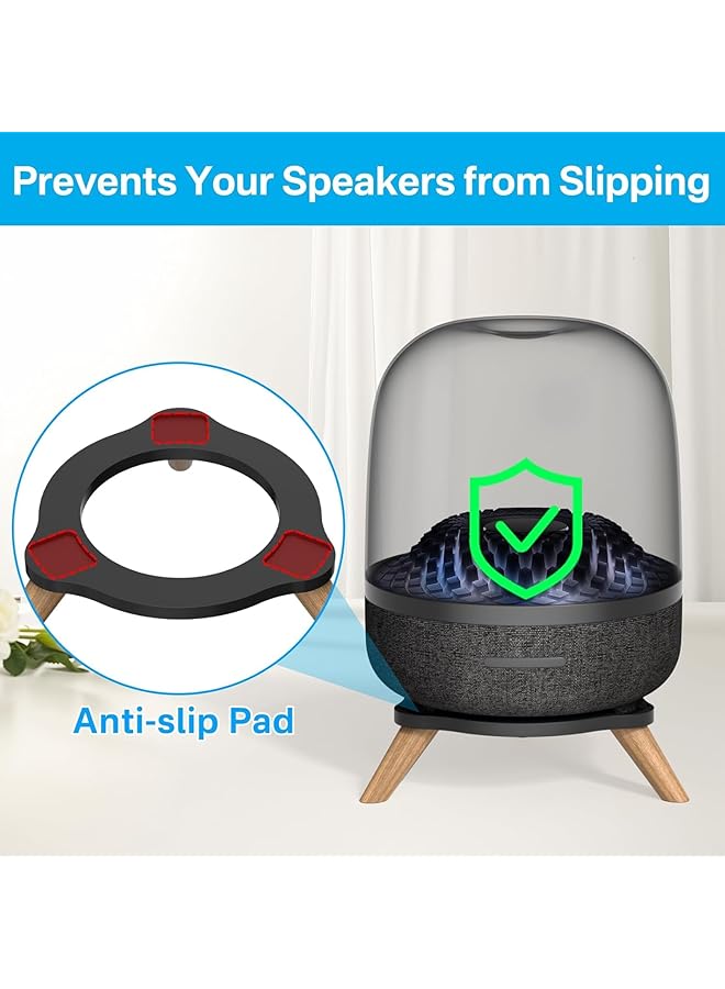 erorex Acrylic Speaker Desk Stand For Harman Kardon Aura Studio 3 And 4 Soundsticks 4 Space Saving Table Stand For Bluetooth Surround Sound Speakers - Image 4