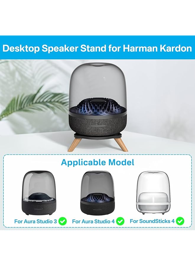 erorex Acrylic Speaker Desk Stand For Harman Kardon Aura Studio 3 And 4 Soundsticks 4 Space Saving Table Stand For Bluetooth Surround Sound Speakers - Image 2