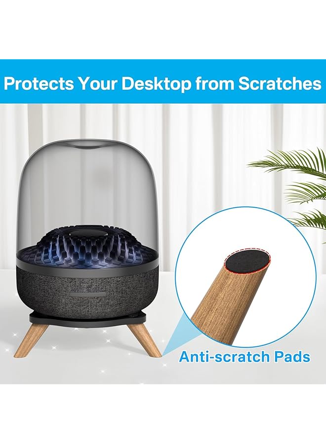 erorex Acrylic Speaker Desk Stand For Harman Kardon Aura Studio 3 And 4 Soundsticks 4 Space Saving Table Stand For Bluetooth Surround Sound Speakers - Image 5