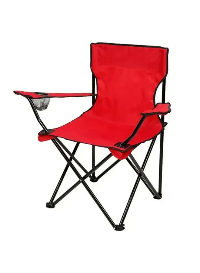 راكسوم كرسي تخييم قابل للطي مع حامل أكواب، خفيف الوزن وقابل للطي، مقعد حديقة شاطئي محمول، أحمر - Image 3