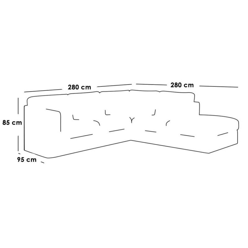 Betak Corner sofa 280x280x95x85 cm - Beige - Image 2