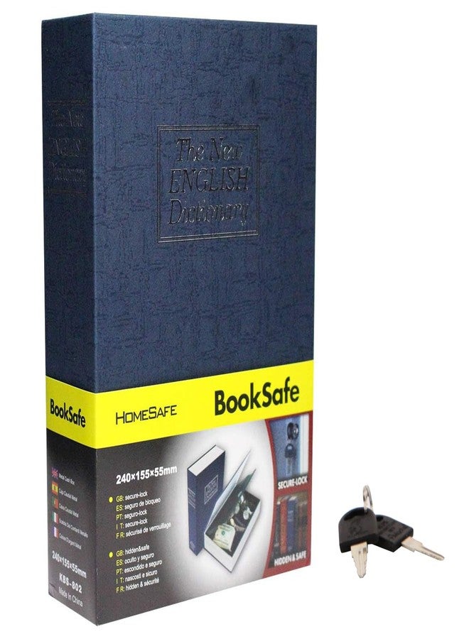SEPOX HAPPENWELL Book Safe Box with Key Lock, Blue,Perfect for Traveling, Store Money, Jewelry, and Passport - Image 1