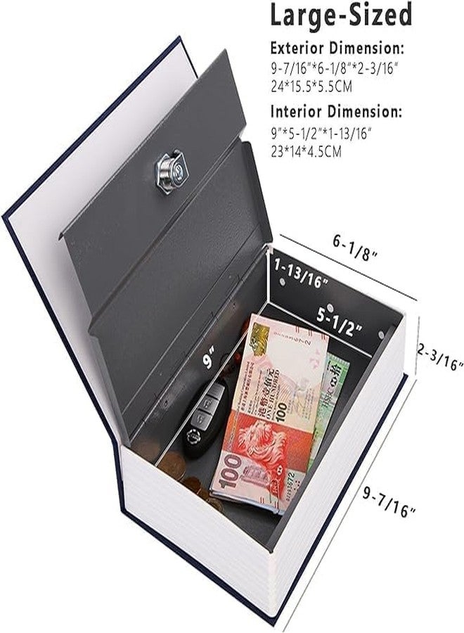SEPOX HAPPENWELL Book Safe Box with Key Lock, Blue,Perfect for Traveling, Store Money, Jewelry, and Passport - Image 2