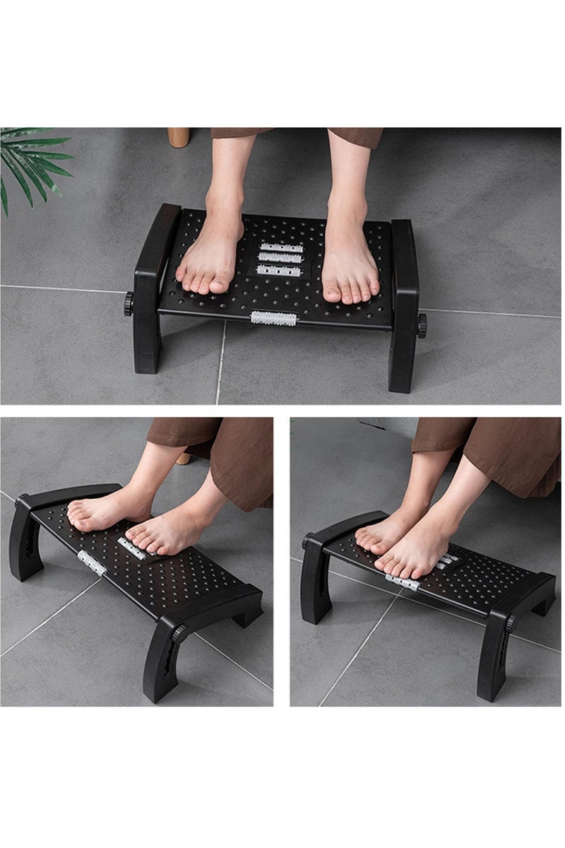 ZERIFAM Footrest, Adjustable Under-Desk Footrest With Massage Function, 6-Position Height Adjustment, Ergonomic Footstool for Home and Office Use - Image 4