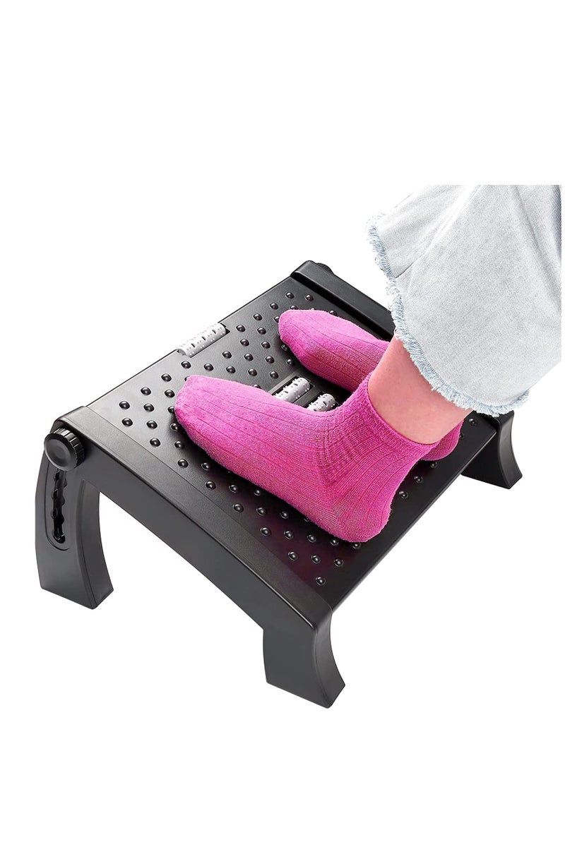 ZERIFAM Footrest, Adjustable Under-Desk Footrest With Massage Function, 6-Position Height Adjustment, Ergonomic Footstool for Home and Office Use - Image 5