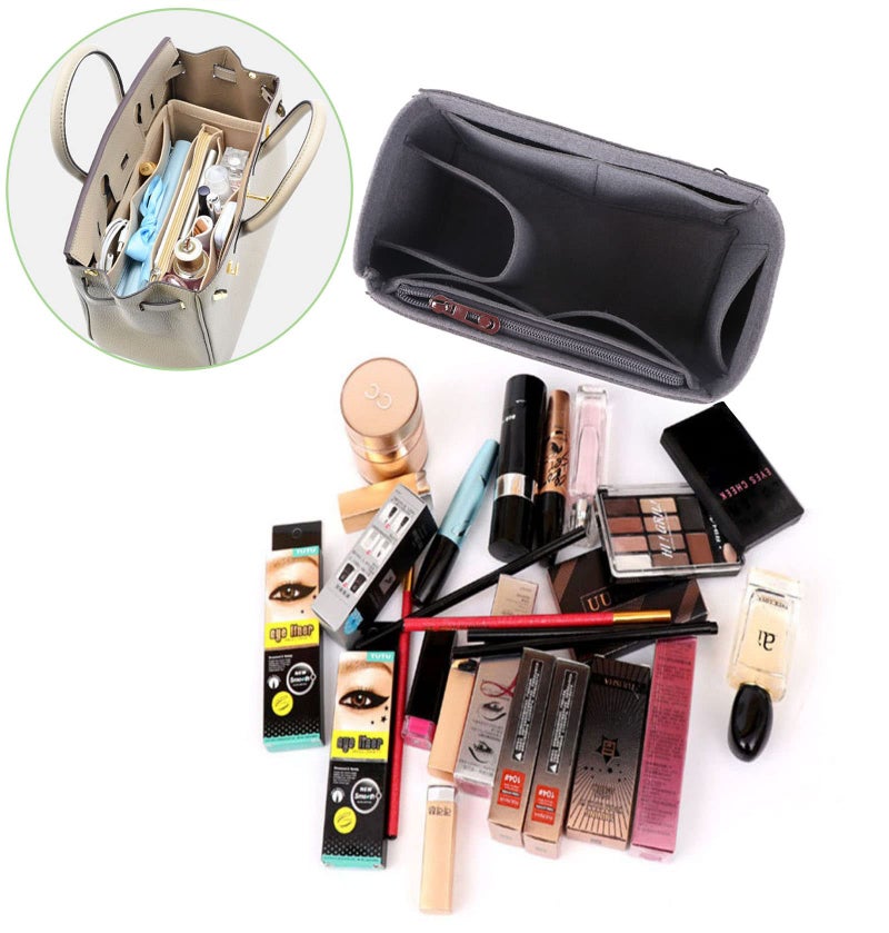 Lckaey Bag and insert for birkin 25 organizer insert Premium Felt 1099beige-S - Image 3