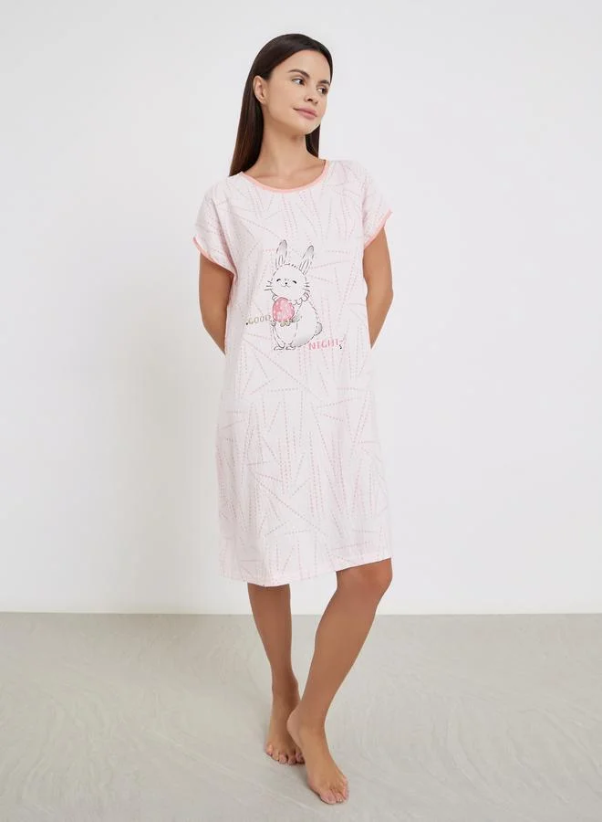 Take Two Take Two Graphic Bunny Print Nightdress